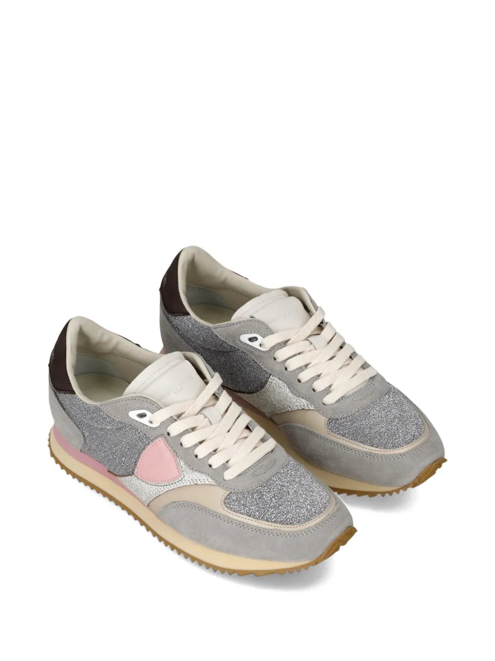 Philippe Model Paris Blville Glitter Panelled Trainers — Same as shown — Size US M 3.5 - US W 5 — Side View