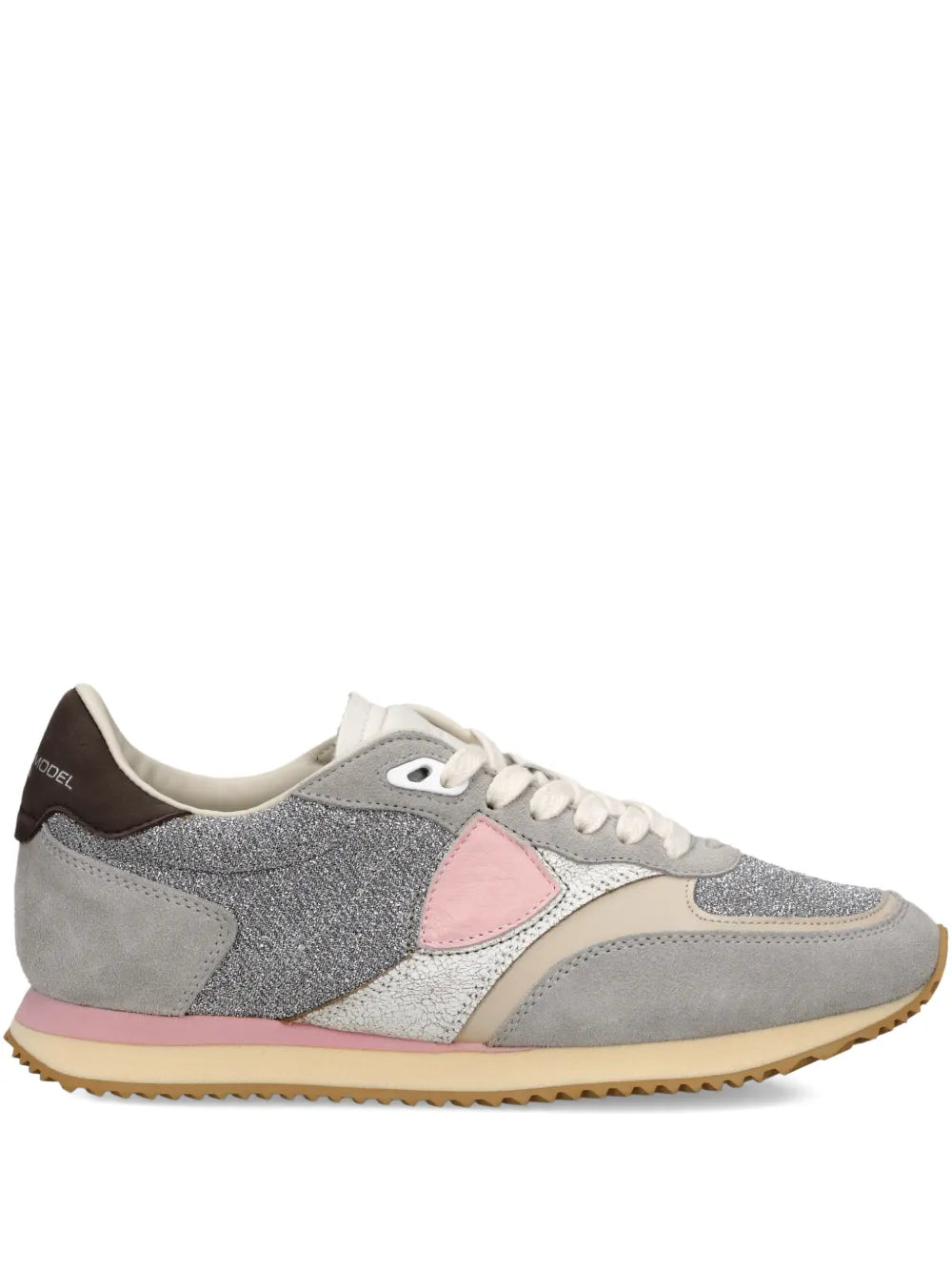 Philippe Model Paris Blville Glitter Panelled Trainers — Same as shown — Size US M 3.5 - US W 5 — Front View