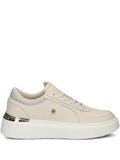 Tommy Hilfiger Logo-Plaque Lace-Up — Cream — Size US M 3.5 - US W 5 — Front View
