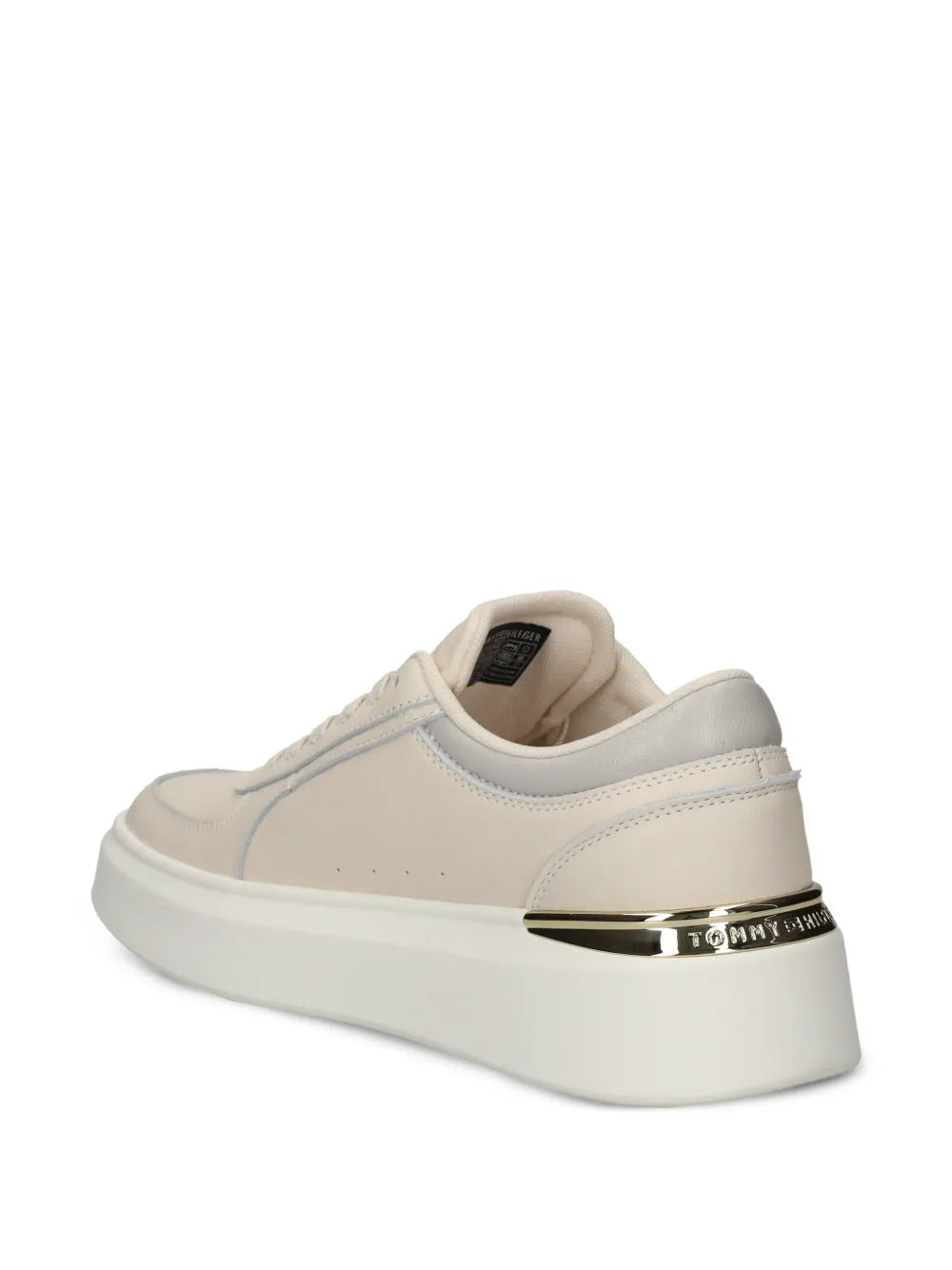Tommy Hilfiger Logo-Plaque Lace-Up — Cream — Size US M 3.5 - US W 5 — Back View