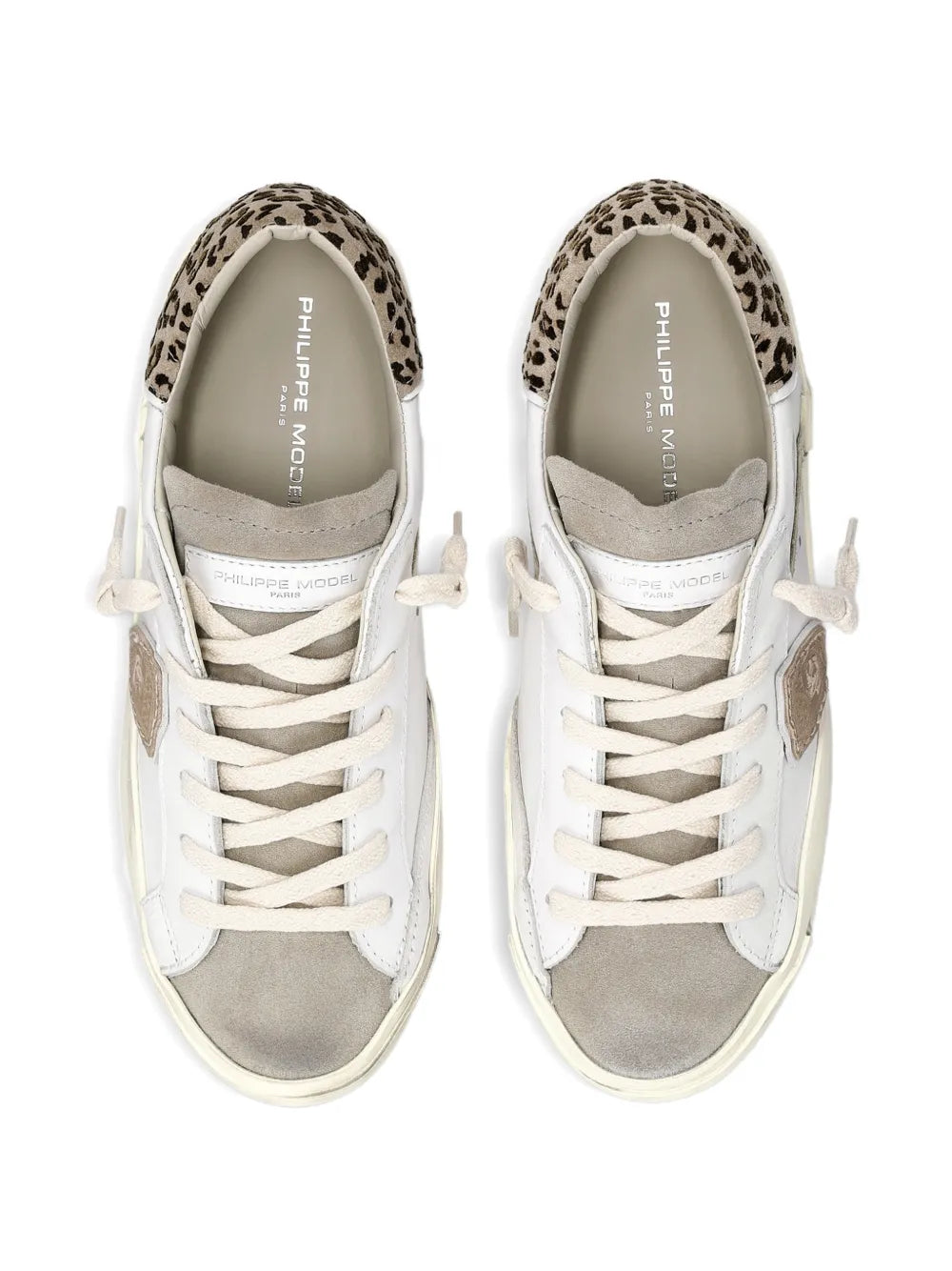 Philippe Model Paris Animal Print Prsx Low Trainers — White — Size US M 3.5 - US W 5 — Back View