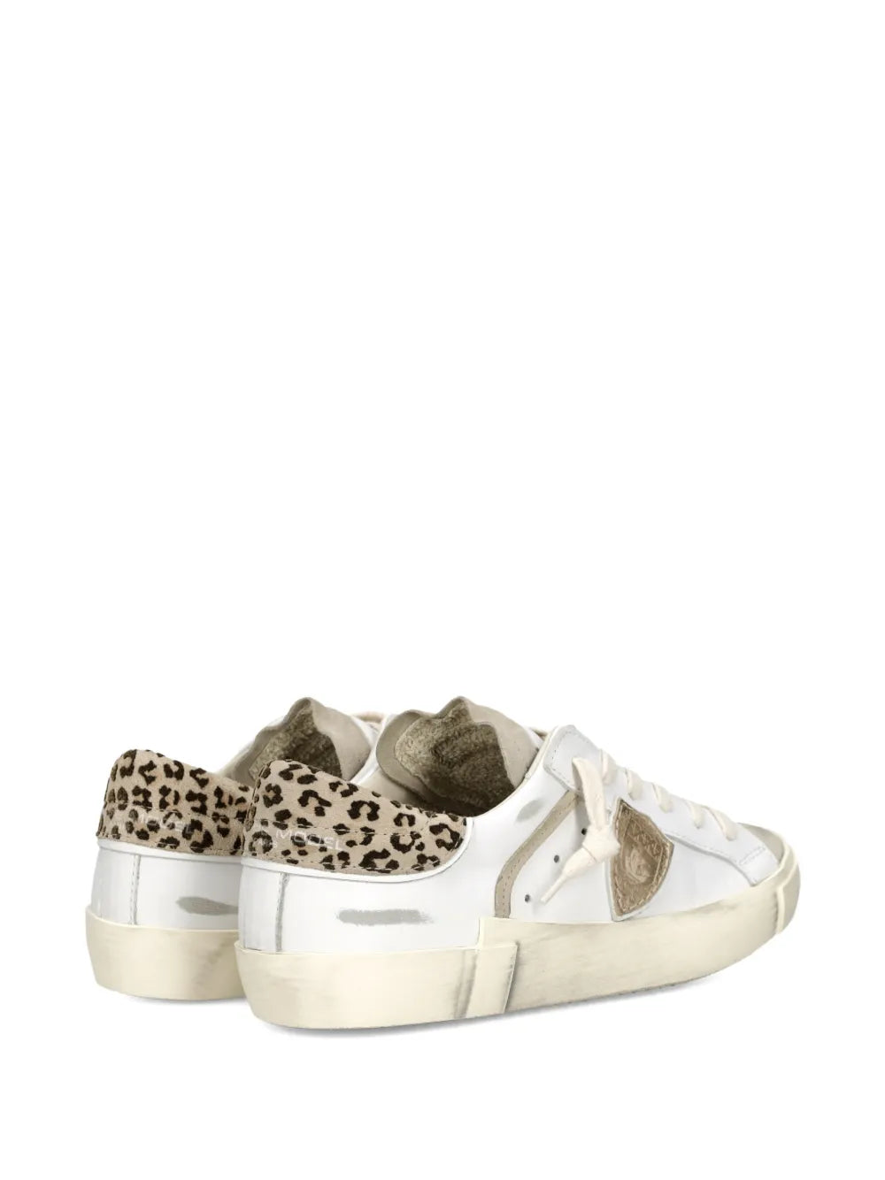 Philippe Model Paris Animal Print Prsx Low Trainers — White — Size US M 3.5 - US W 5 — Top View