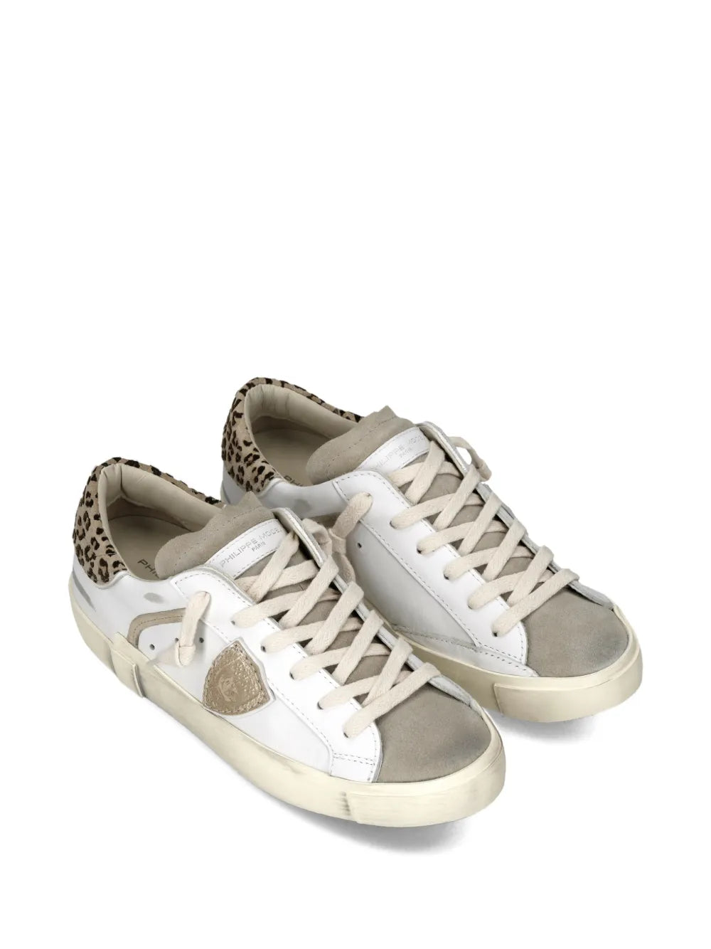 Philippe Model Paris Animal Print Prsx Low Trainers — White — Size US M 3.5 - US W 5 — Side View