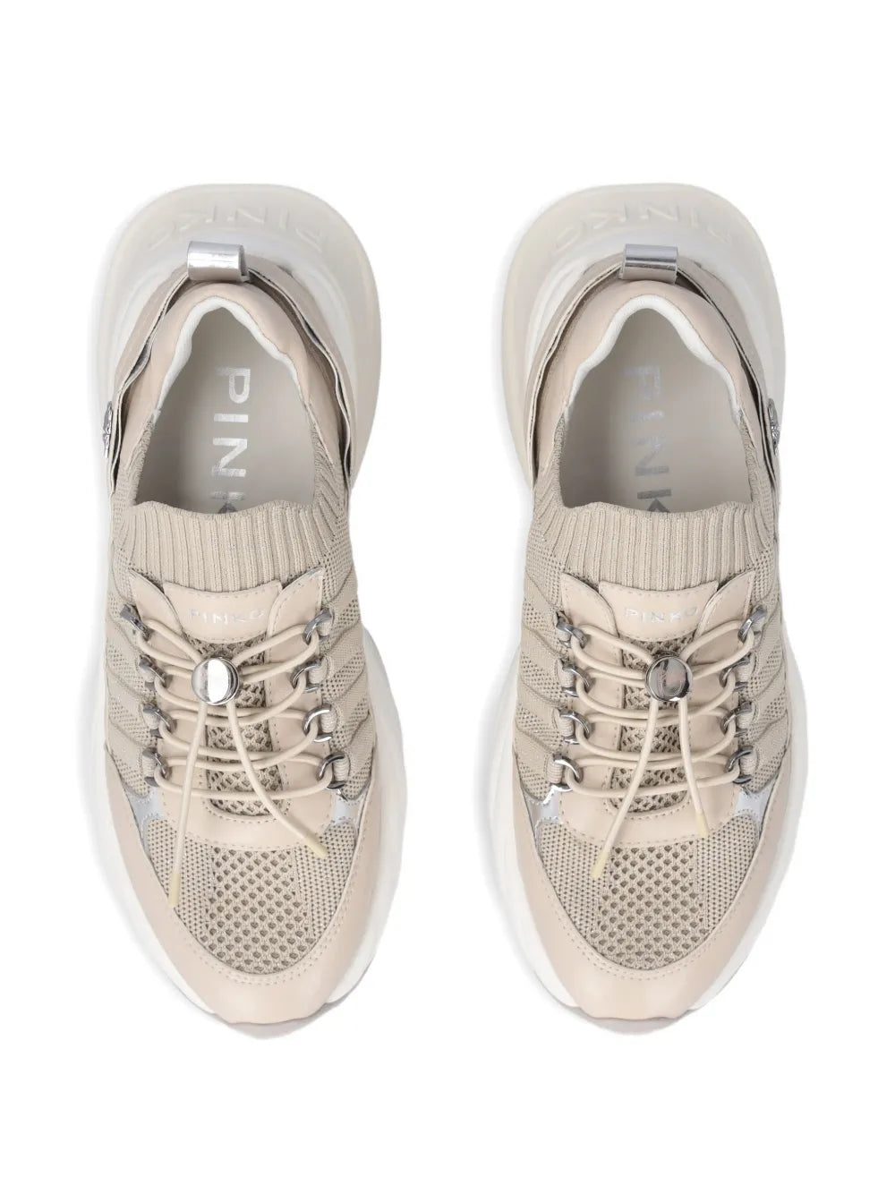PINKO Ariel Lace-Up — Beige — Size US M 3.5 - US W 5 — Detail View