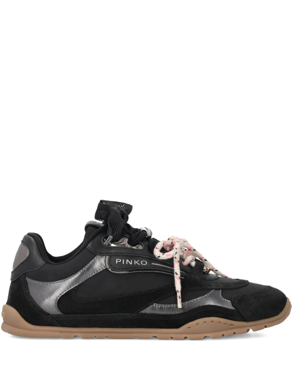 PINKO Lace-Up Panelled — Black — Size US M 3.5 - US W 5 — Front View