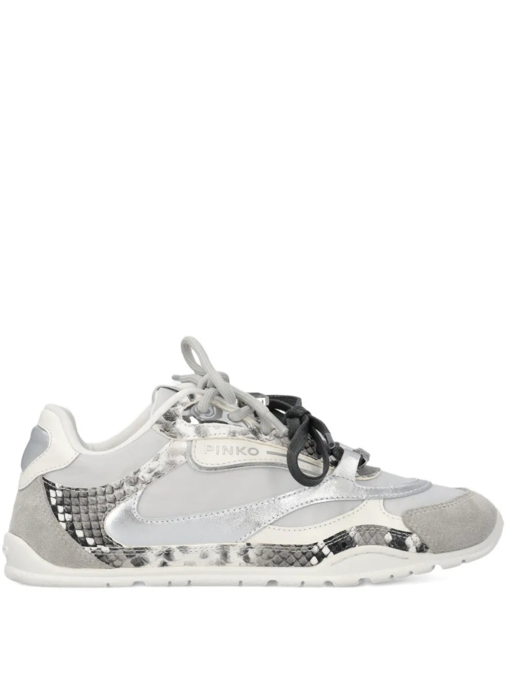 PINKO Logo Lace-Up — Grey — Size US M 3.5 - US W 5 — Front View