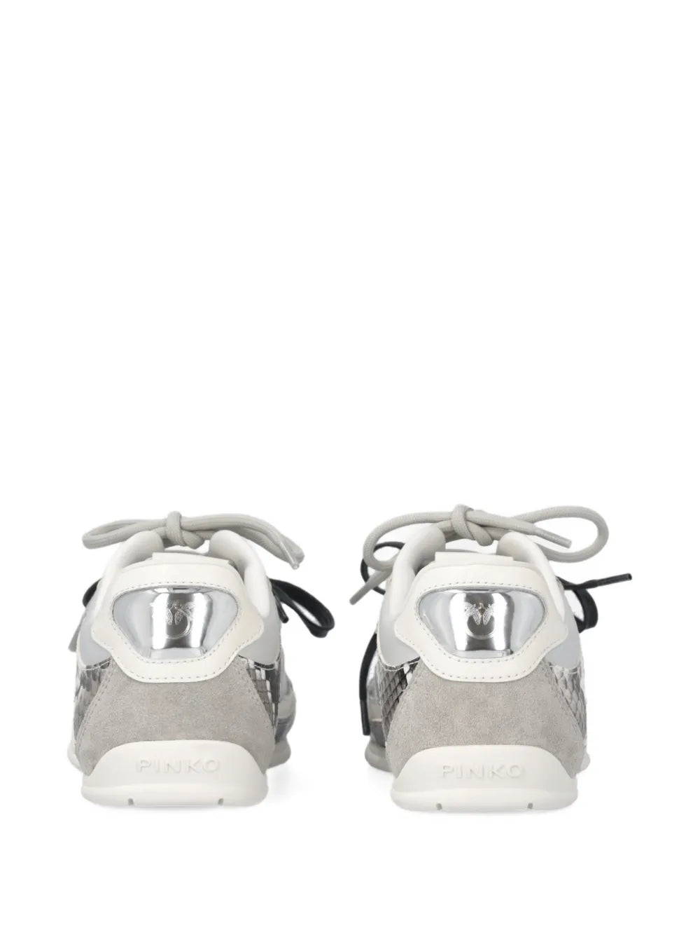 PINKO Logo Lace-Up — Grey — Size US M 3.5 - US W 5 — Top View