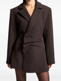 Maniere De Voir Sylvie Blazer Mini Dress — Brown — Size XXS — Front View