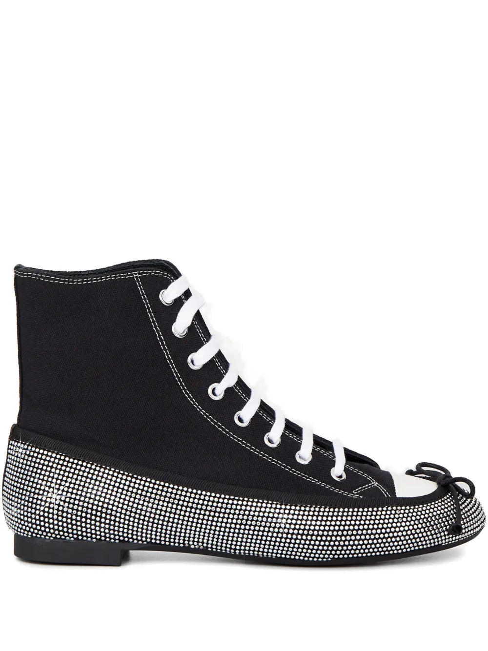 Marco De Vincenzo Crystal-Embellished Lace-Up — Black — Size US M 3.5 - US W 5 — Front View