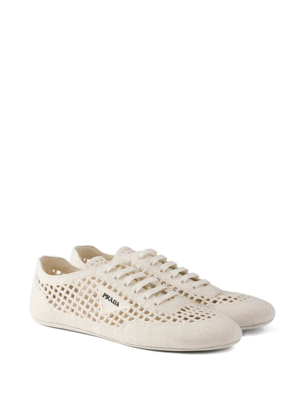 Prada Round-Toe Lace-Up — Beige — Size US M 3.5 - US W 5 — Side View