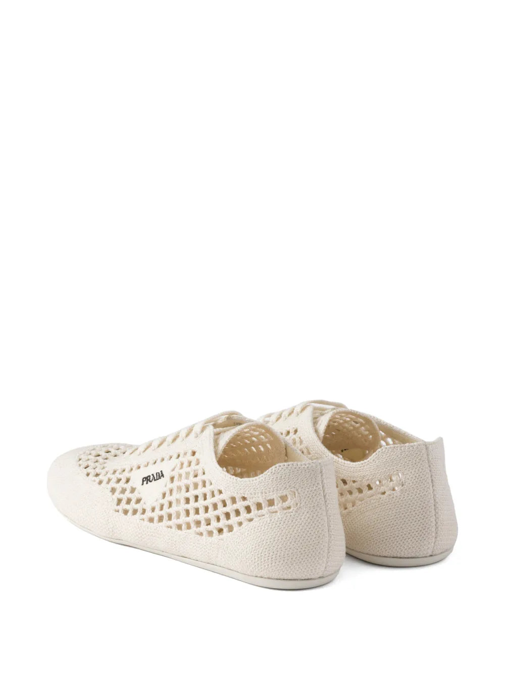 Prada Round-Toe Lace-Up — Beige — Size US M 3.5 - US W 5 — Back View