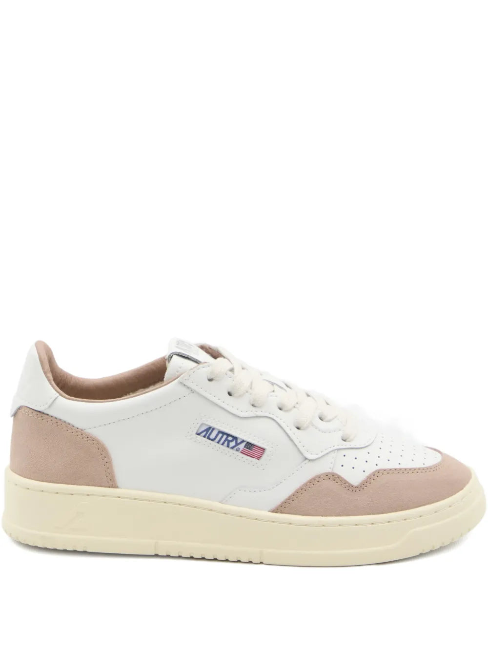 Autry Medalist Suede-Panel Low-Top — White — Size US M 3.5 - US W 5 — Front View