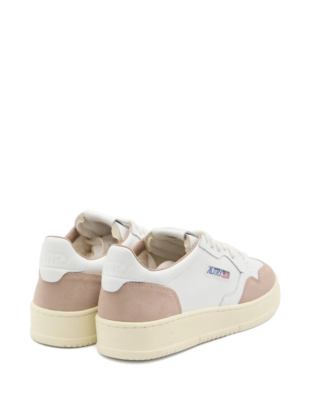 Autry Medalist Suede-Panel Low-Top — White — Size US M 3.5 - US W 5 — Back View