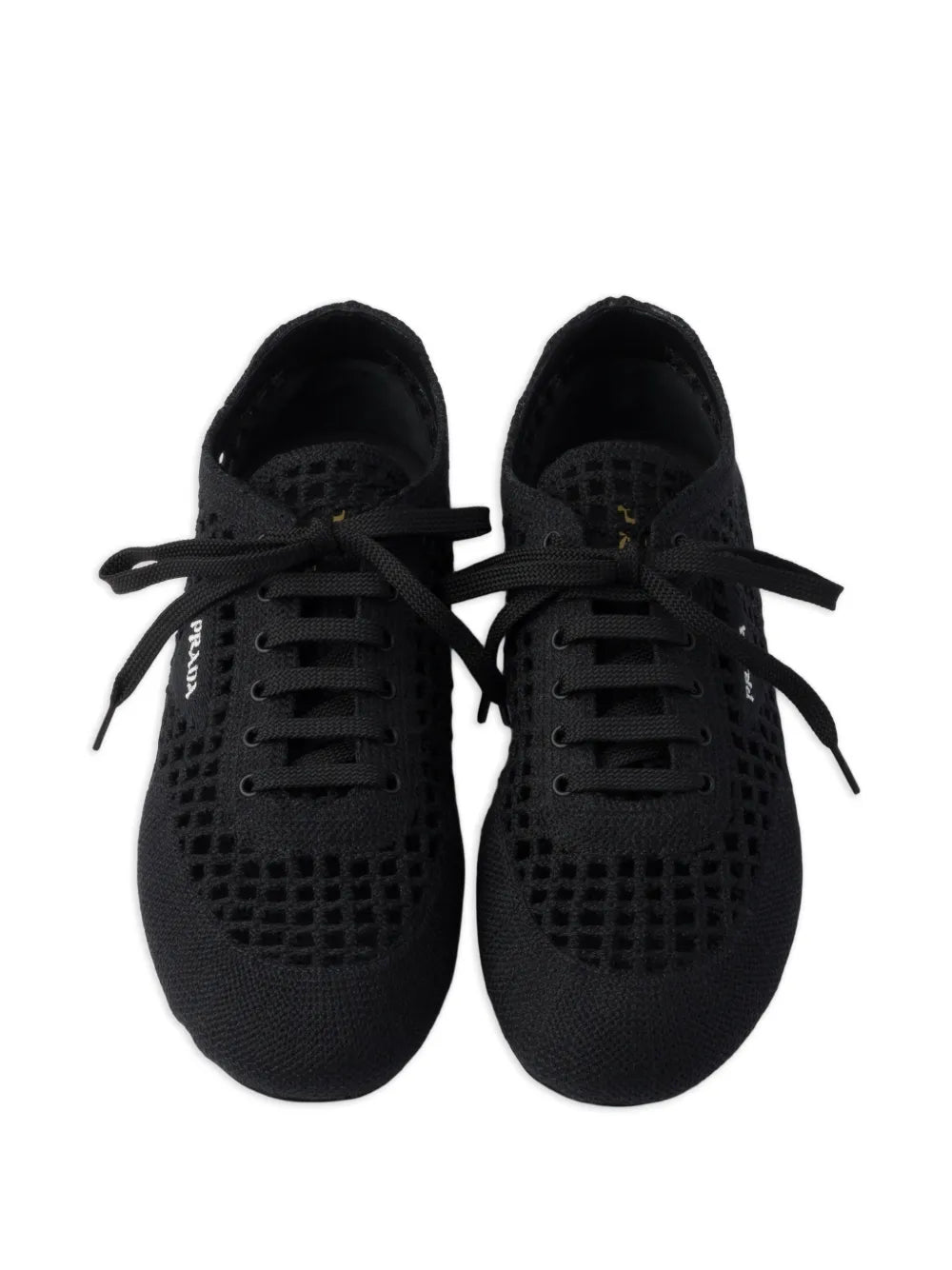 Prada Round-Toe Lace-Up — Black — Size US M 3.5 - US W 5 — Top View