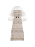 Valentino Garavani Ruffled Embellished Dress — Ivory — Size S — Front View
