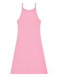 Courreges Ribbed Knit A Line Mini Dress — Pink — Size XXS — Front View