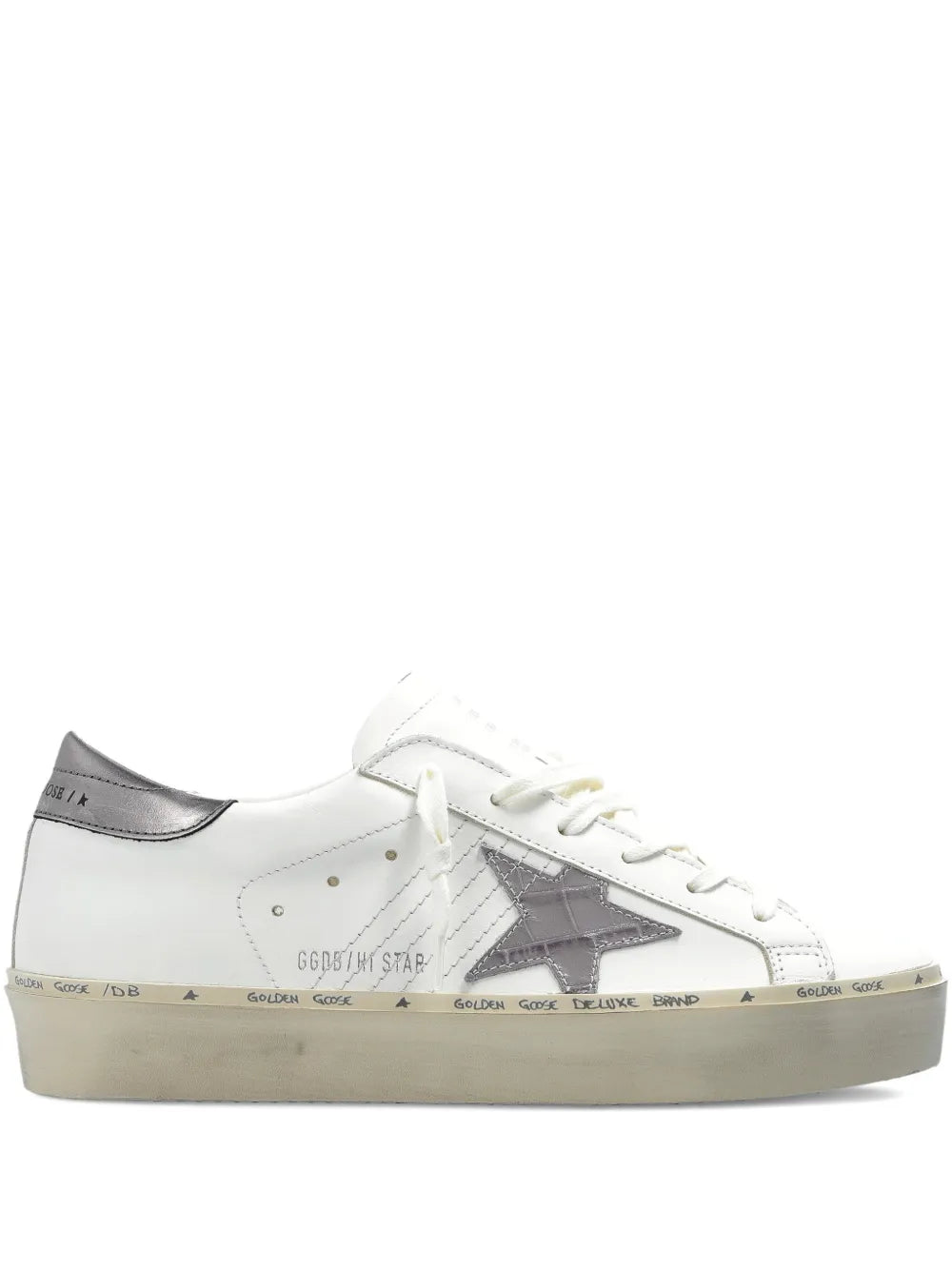 Golden Goose Hi Star Leather — White — Size US M 3.5 - US W 5 — Front View