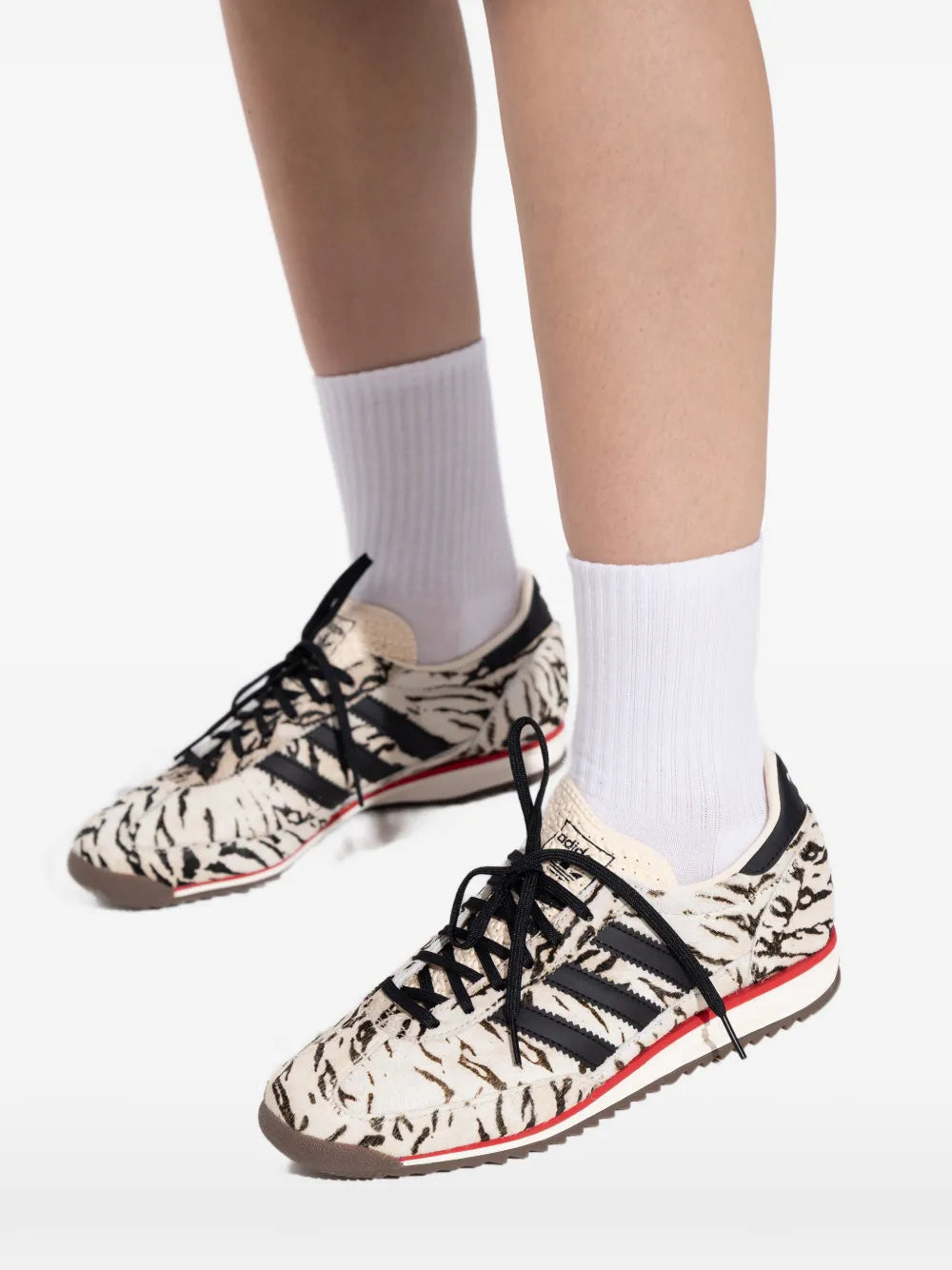 adidas Sl 72 Og Animal-Print Leather — White — Size US M 3.5 - US W 5 — Detail View