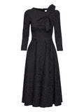Nissa Embellished Brocade Midi Dress — Black — Size XS — Front View