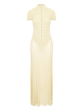 Manuri Mock Neck Maxi Dress — Yellow — Size XS — Front View