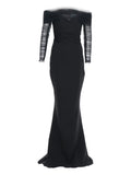 Ana Radu Off Shoulder Tulle Gown — Black — Size XS — Front View