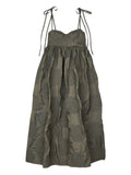 Cecilie Bahnsen Alena Midi Dress — Green — Size S — Front View