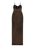 Area Hotfix Embellishment Maxi Dress — Black — Size XS — Front View