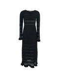 Twinset Ruffled Detail Dress — Black — Size XS — Front View
