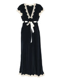 Rixo Marlice Lace Detail Tie Detail Midi Dress — Navy — Size S — Front View