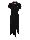 Vivienne Westwood Pulling Ruffled Midi Dress — Black — Size XS — Front View