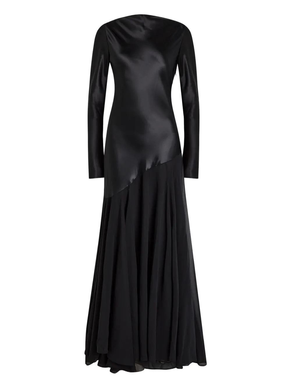 Tove Cordelia Long Sleeve Panelled Maxi Dress — Black/ Red — Size XS — Front View