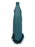 Oseree Lumiere Plumage Halterneck Dress — Same as shown — Size S — Front View