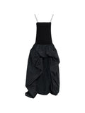 Stella Mccartney Asymmetrical Sleeveless Maxi Dress — Black/ Red — Size S — Front View