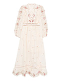 Zimmermann Patience Floral Maxi Dress — Cream — Size S — Front View