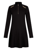 Liu Jo Half Zip Knitted Dress — Black — Size S — Front View