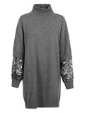 Brunello Cucinelli High Neck Sequin Mini Dress — Grey — Size XS — Front View