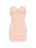 Elisabetta Franchi Sweetheart Neckline Ruched Mini Dress — Pink — Size S — Front View