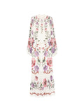Farm Rio Floral Print Maxi Dress — White/ Red — Size XXL — Front View