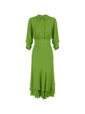 Elisabetta Franchi Buttoned Midi Dress — Green — Size XS — Front View
