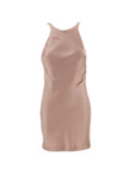 The Andamane Carmen Scoop Back Mini Dress — Pink — Size M — Front View