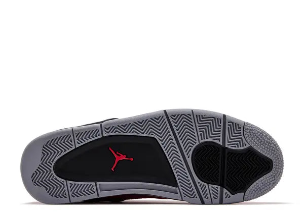 Air Jordan 4 Retro — Fire Red and Black — Size US M 3.5 - US W 5 — Top View